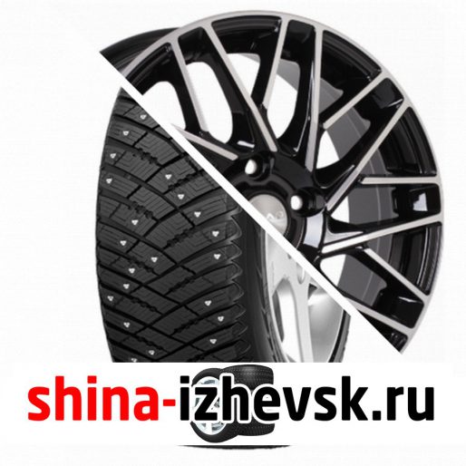 Колесо в сборе Goodyear Ultra Grip Ice Arctic 215/65 R16 T 98 + СКАД Сиена 6.5xR16 5×112 ET46 DIA57.1 Черный глянцевый с полированной лицевой поверхностью в Ижевске